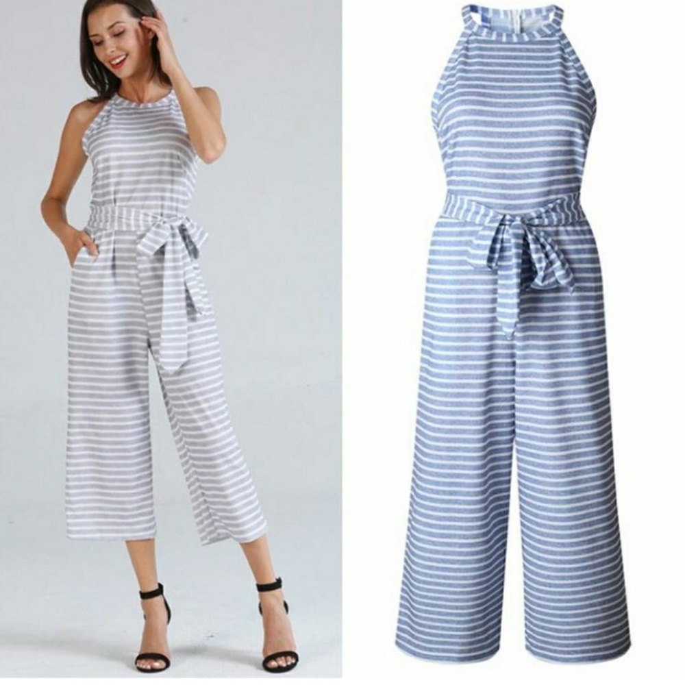 Striped Wide Leg Jumpsuit